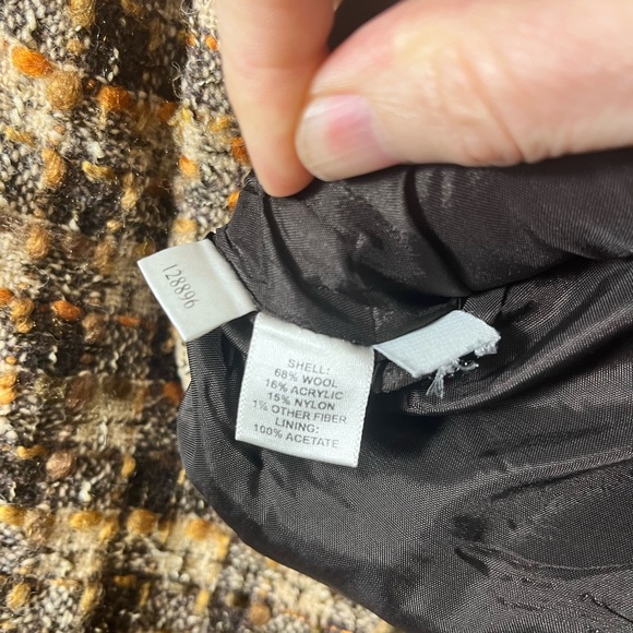 LOFT Petite 6/8 Wool Blend Tweed Skirt Suit Jacket Skirt Neutral Classic Chic - Picture 6 of 16